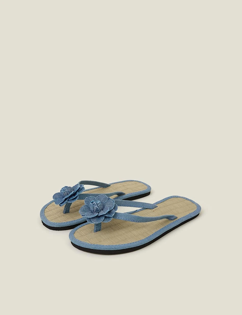 Accessorize Denim Corsage Flip Flops 7 Accessorize Denim Corsage Flip Flops - Image 7