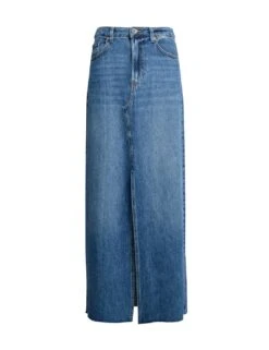 Denim Split Front Maxi Skirt -Marks And Spencer Shop denim split front maxi shirt 2