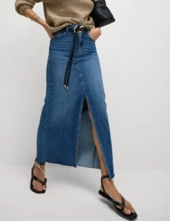 Denim Split Front Maxi Skirt -Marks And Spencer Shop denim split front maxi shirt