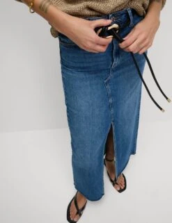 Denim Split Front Maxi Skirt -Marks And Spencer Shop denim split front maxi shirt 5