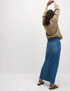 Denim Split Front Maxi Skirt -Marks And Spencer Shop denim split front maxi shirt 6