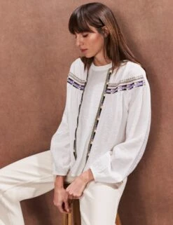 Embroidered Detail Blouse -Marks And Spencer Shop embroidered detail blouse 4