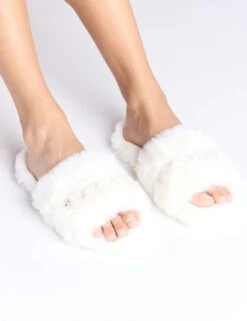 Faux Fur Embellished Flat Sliders -Marks And Spencer Shop faux fur embellished flat sliders 11