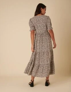 Floral V-Neck Midaxi Waisted Dress -Marks And Spencer Shop floral v neck midaxi waisted dress 7