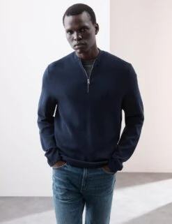 Half Zip Mock Neck Jumper 23 Half Zip Mock Neck Jumper -Marks And Spencer Shop half zip funnel neck jumper 3