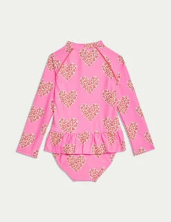 Heart Print Swimsuit (2-8 Yrs) 11 Heart Print Swimsuit (2-8 Yrs) -Marks And Spencer Shop heart print swimsuit 2 8 yrs 1 4
