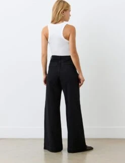 High Waisted Button Front Wide Leg Jeans -Marks And Spencer Shop high waisted button front wide leg jeans 9