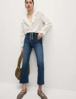 High Waisted Slim Flare Cropped Jeans -Marks And Spencer Shop high waisted slim flare cropped jeans 11