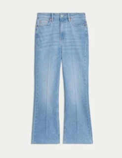 High Waisted Slim Flare Cropped Jeans -Marks And Spencer Shop high waisted slim flare cropped jeans 14