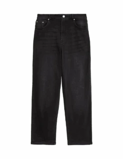 High Waisted Barrel Leg Jeans -Marks And Spencer Shop high waisted straight leg jeans 4