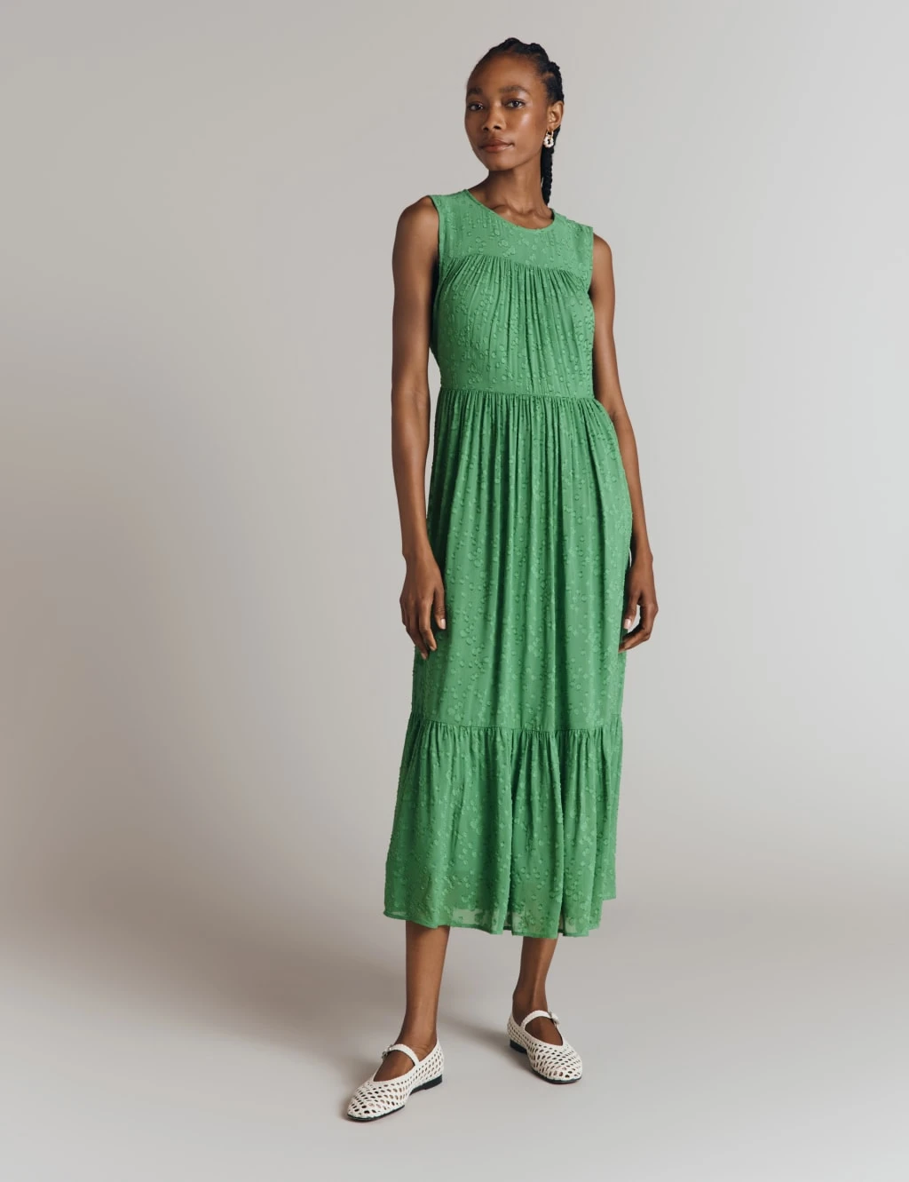 Ghost Jacquard Midi Tiered Dress 8 Ghost Jacquard Midi Tiered Dress - Image 8