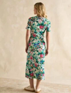 Joules Jersey Floral Twist Front Midaxi T-Shirt Dress 22 Joules Jersey Floral Twist Front Midaxi T-Shirt Dress -Marks And Spencer Shop jersey floral twist front midaxi t shirt dress 10