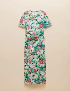 Joules Jersey Floral Twist Front Midaxi T-Shirt Dress 18 Joules Jersey Floral Twist Front Midaxi T-Shirt Dress -Marks And Spencer Shop jersey floral twist front midaxi t shirt dress 6