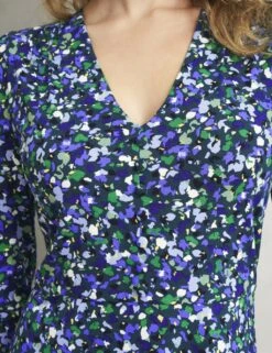 Jersey Floral V-Neck Knee Length Skater Dress -Marks And Spencer Shop jersey floral v neck knee length skater dress 13