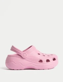 Kids' Plain Chunky Clogs (3 Large - 6 Large) -Marks And Spencer Shop kids plain chunky clogs 3 large 6 large 1 5