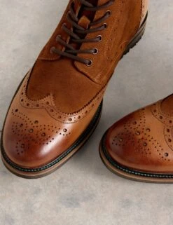 WHITE STUFF Leather Brogue Boots -Marks And Spencer Shop leather brogue boots 4