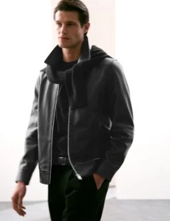 Leather Harrington Jacket -Marks And Spencer Shop leather harrington jacket 11