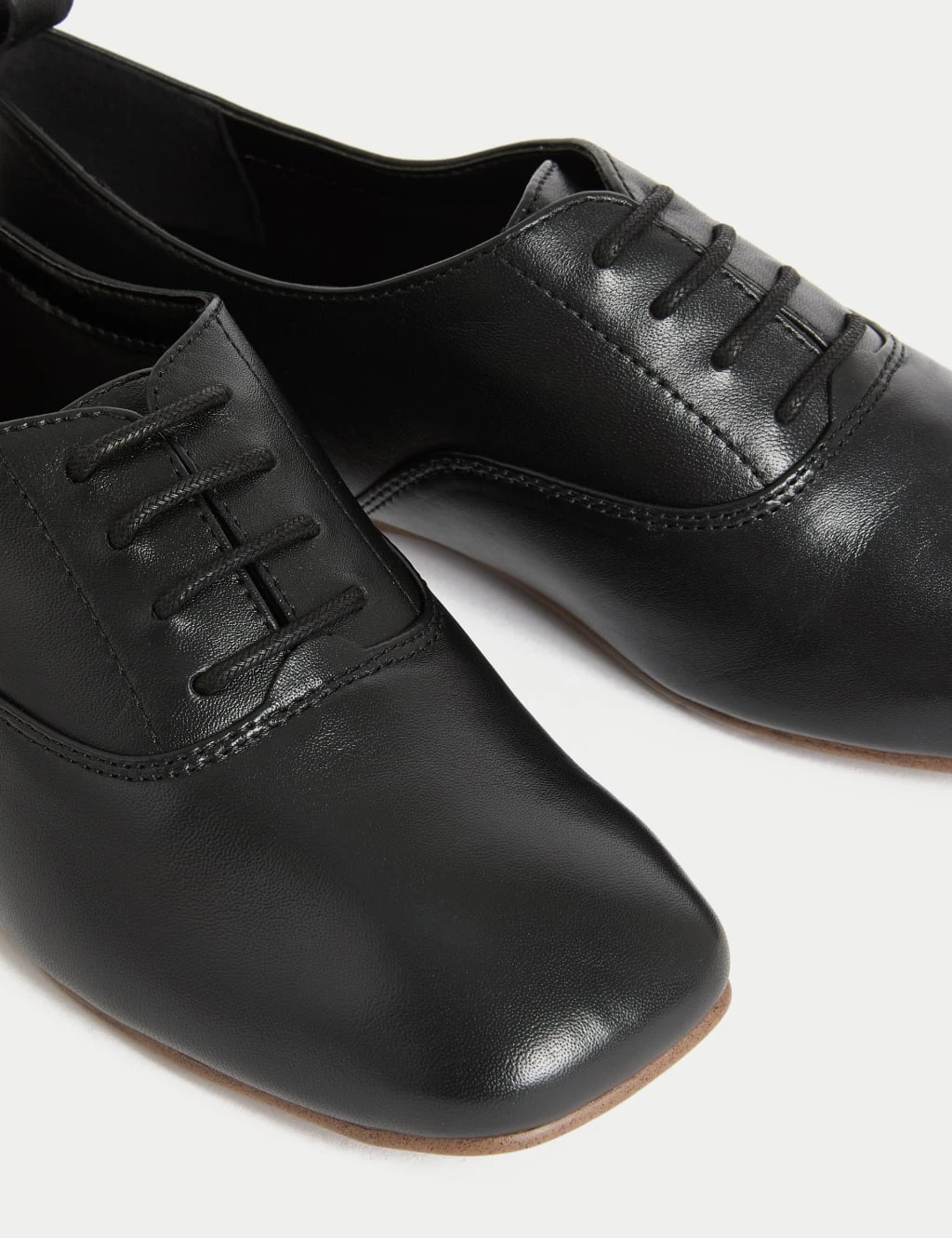 Leather Lace Up Flat Shoes 7 Leather Lace Up Flat Shoes - Image 7