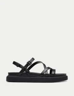 Clarks Leather Strappy Flatform Sandals -Marks And Spencer Shop leather strappy flatform sandals 7
