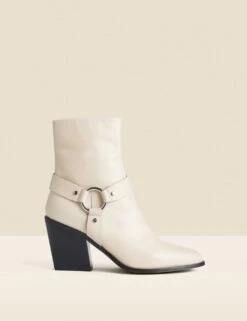 Western Style Leather Boots -Marks And Spencer Shop leather western block heel ankle boots 10