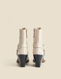 Western Style Leather Boots -Marks And Spencer Shop leather western block heel ankle boots 13