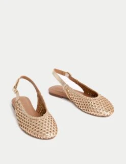 Leather Woven Flat Slingback Shoes 14 Leather Woven Flat Slingback Shoes -Marks And Spencer Shop leather woven flat slingback shoes 3