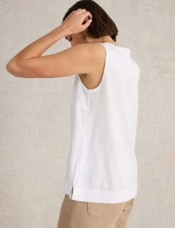 WHITE STUFF Linen Blend Button Detail V-Neck Vest 26 WHITE STUFF Linen Blend Button Detail V-Neck Vest -Marks And Spencer Shop linen blend button detail v neck vest 8
