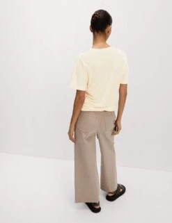 Linen Rich Embroidered T-Shirt -Marks And Spencer Shop linen rich embroidered t shirt 14