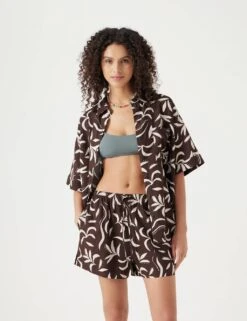 Linen Rich Leaf Print Shirt -Marks And Spencer Shop linen rich leaf print shirt 5