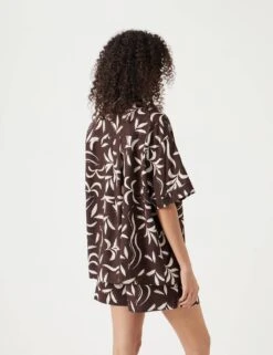 Linen Rich Leaf Print Shirt -Marks And Spencer Shop linen rich leaf print shirt 7