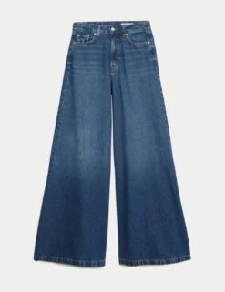 Lyocell™ Blend Wide Palazzo Leg Jeans -Marks And Spencer Shop lyocell blend wide leg jeans