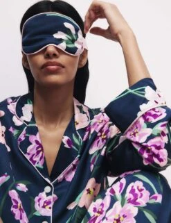 The Floral Print Pyjama Set -Marks And Spencer Shop overboard floral print satin rever pj 4