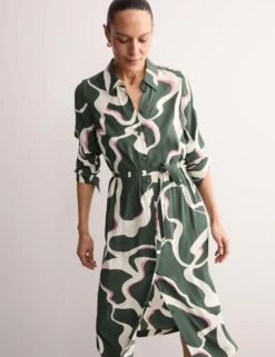 Jaeger Printed Belted Midi Shirt Dress -Marks And Spencer Shop printed belted midi shirt dress 13