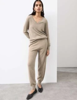 Pure Cashmere Tapered Ankle Grazer Joggers -Marks And Spencer Shop pure cashmere tapered ankle grazer joggers 12
