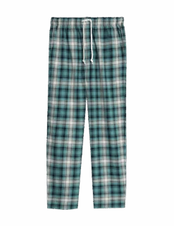 Pure Cotton Checked Loungewear Bottoms -Marks And Spencer Shop pure cotton checked loungewear bottoms