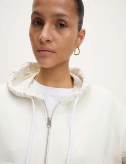 Pure Cotton Cropped Zip Through Hoodie -Marks And Spencer Shop pure cotton cropped zip through hoodie 6