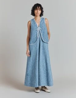 Ghost Pure Cotton Embroidered Collarless Waistcoat -Marks And Spencer Shop pure cotton embroidered collarless waistcoat 8