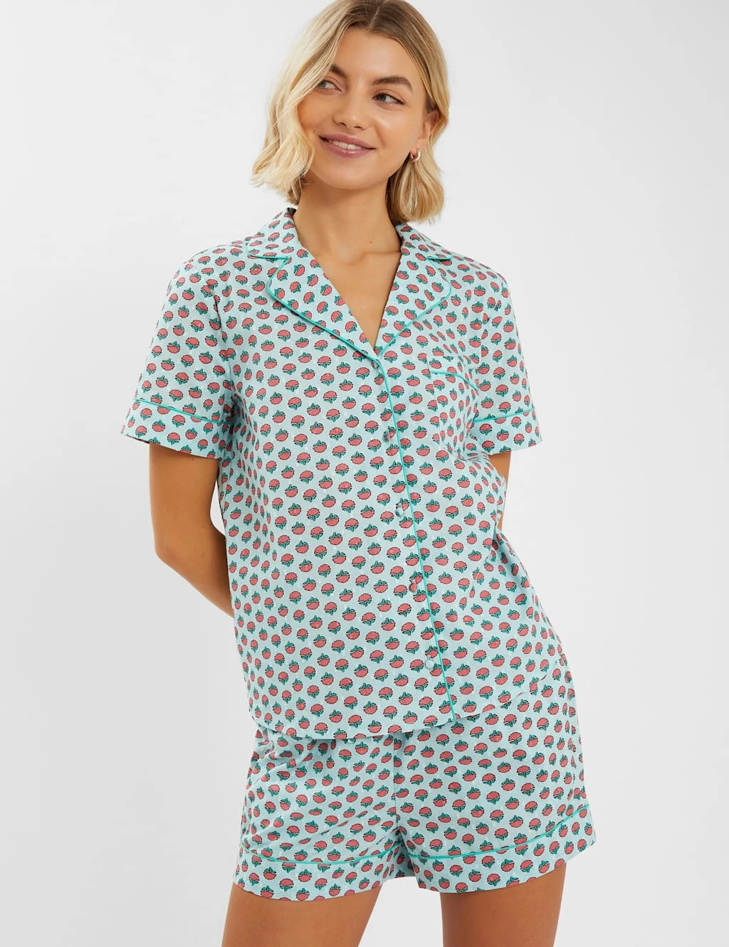 Accessorize Pure Cotton Fan Print Shortie Set 7 Accessorize Pure Cotton Fan Print Shortie Set - Image 7