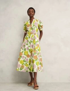 Pure Cotton Floral Notch Neck Skater Dress -Marks And Spencer Shop pure cotton floral notch neck skater dress 13