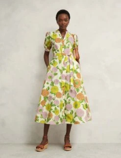 Pure Cotton Floral Notch Neck Skater Dress -Marks And Spencer Shop pure cotton floral notch neck skater dress 9