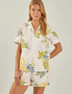 Accessorize Pure Cotton Floral Print Shorts Pyjama Set -Marks And Spencer Shop pure cotton floral print shorts pyjama set 7