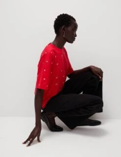 Pure Cotton Floral T-Shirt -Marks And Spencer Shop pure cotton floral t shirt 11