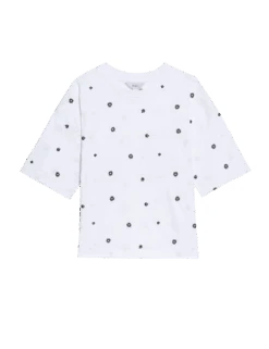 Pure Cotton Floral T-Shirt -Marks And Spencer Shop pure cotton floral t shirt