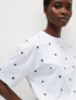 Pure Cotton Floral T-Shirt -Marks And Spencer Shop pure cotton floral t shirt 6