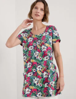 Pure Cotton Floral Tunic 12 Pure Cotton Floral Tunic -Marks And Spencer Shop pure cotton floral tunic 4
