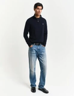 Gant Pure Cotton Funnel Neck Half Zip Jumper -Marks And Spencer Shop pure cotton funnel neck half zip jumper 17