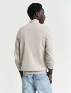 Gant Pure Cotton Funnel Neck Half Zip Jumper -Marks And Spencer Shop pure cotton funnel neck half zip jumper 8