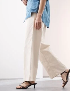 Pure Cotton High Waisted Wide Leg Jean -Marks And Spencer Shop pure cotton high waisted wide leg jean 13