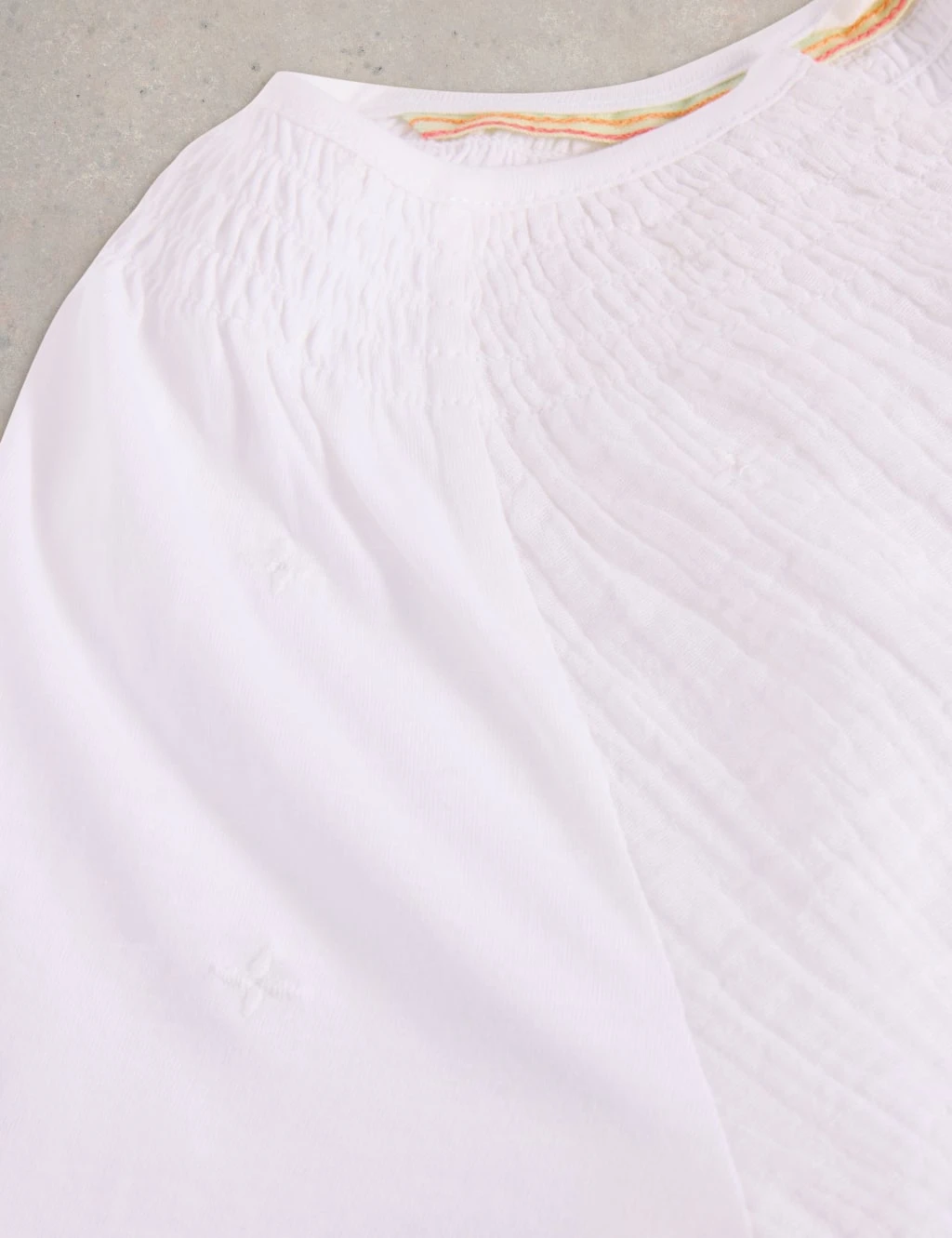 WHITE STUFF Pure Cotton Notch Neck Top 4 WHITE STUFF Pure Cotton Notch Neck Top - Image 4