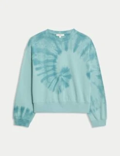 Pure Cotton Ombre Cropped Sweatshirt 22 Pure Cotton Ombre Cropped Sweatshirt -Marks And Spencer Shop pure cotton ombre cropped sweatshirt 5